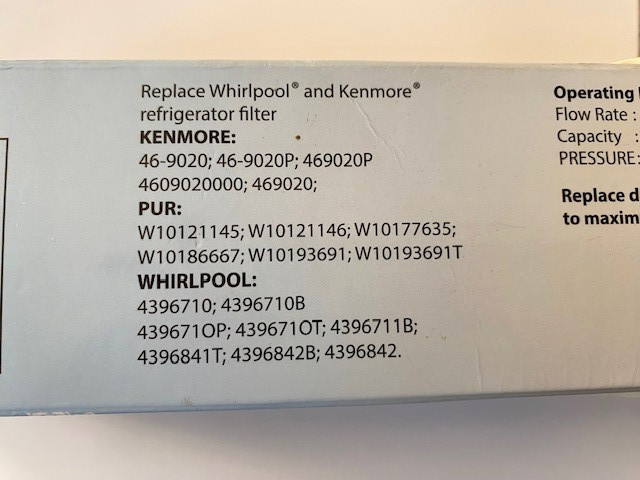 2 Pack – Refrigerator Water Replacement Filters EDR3RXD1 4396841 4396710, SEALED