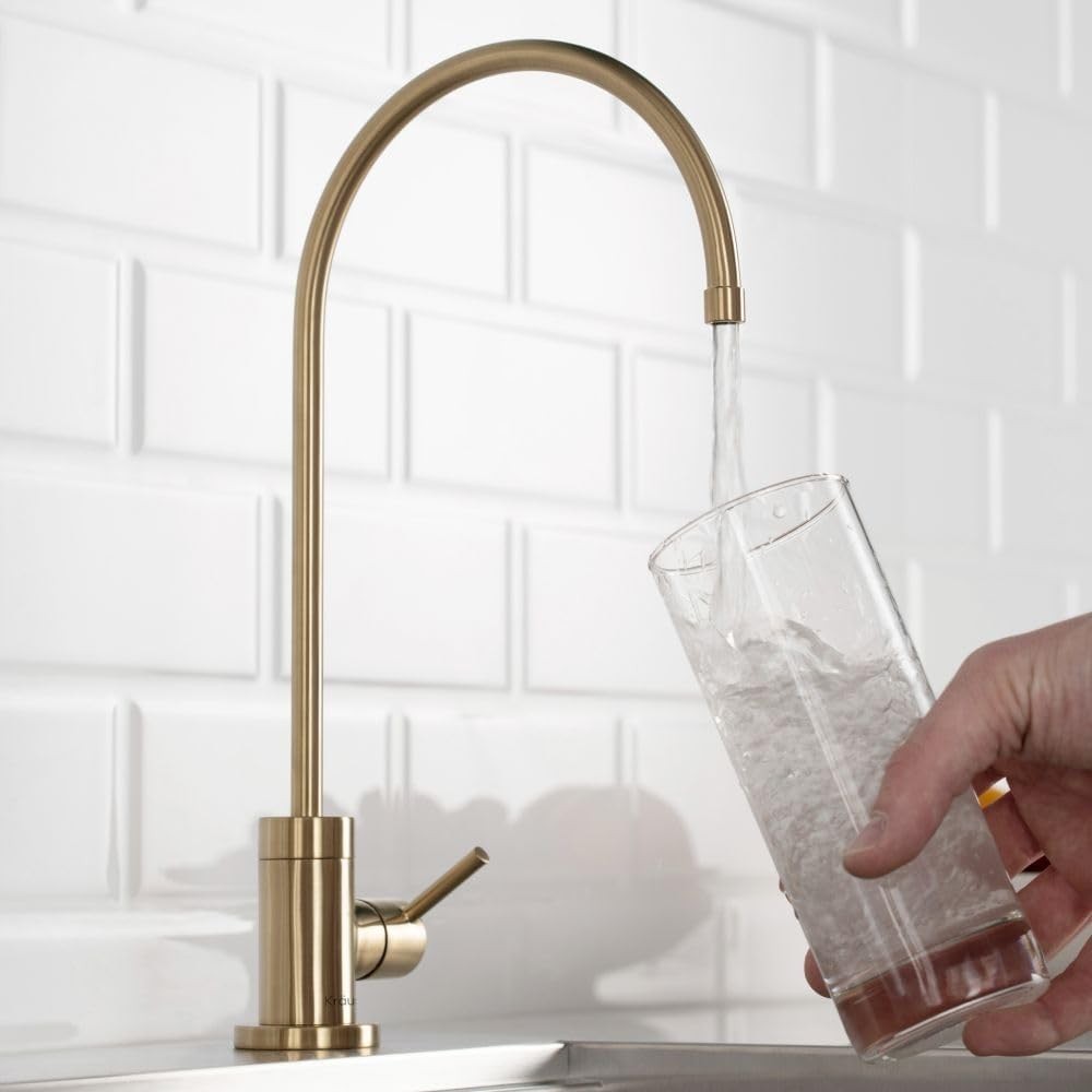 Kitchen Water Filter Faucet Brass 12-in Lead-Free Spot Free Champagne Bronze