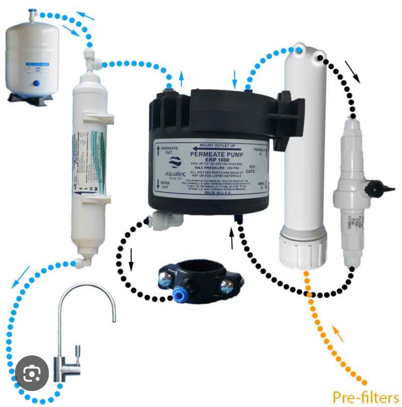 Permeate Pump – ERP 1000 for Reverse Osmosis Water Filter Systems | Reduce RO WW