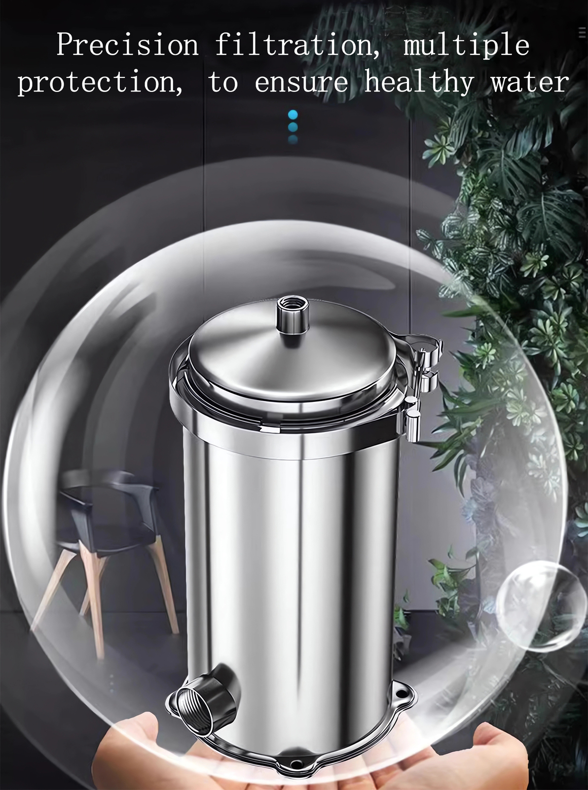 10» PP Cotton Water Filter Stainless Steel DN25 1» Inlet 3-4ton/h Flow Clamp