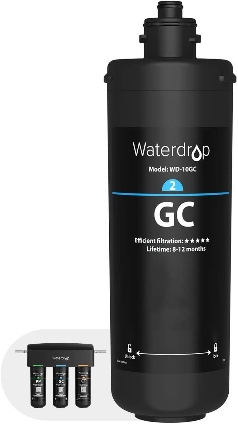 Waterdrop WD-10GC Under Sink Water Filter, Replacement for Waterdrop TSA 3-stage