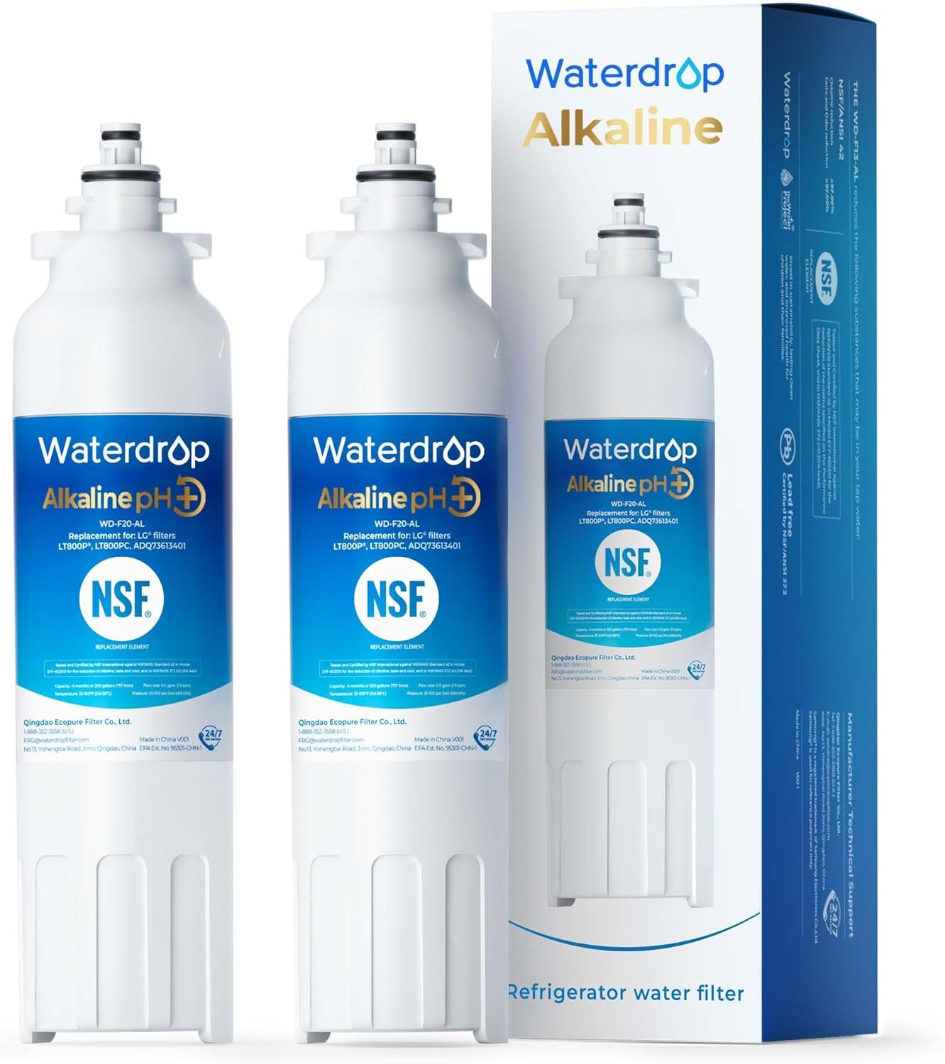 Refrigerator water filter replacement 3 pack compatible with multiple models