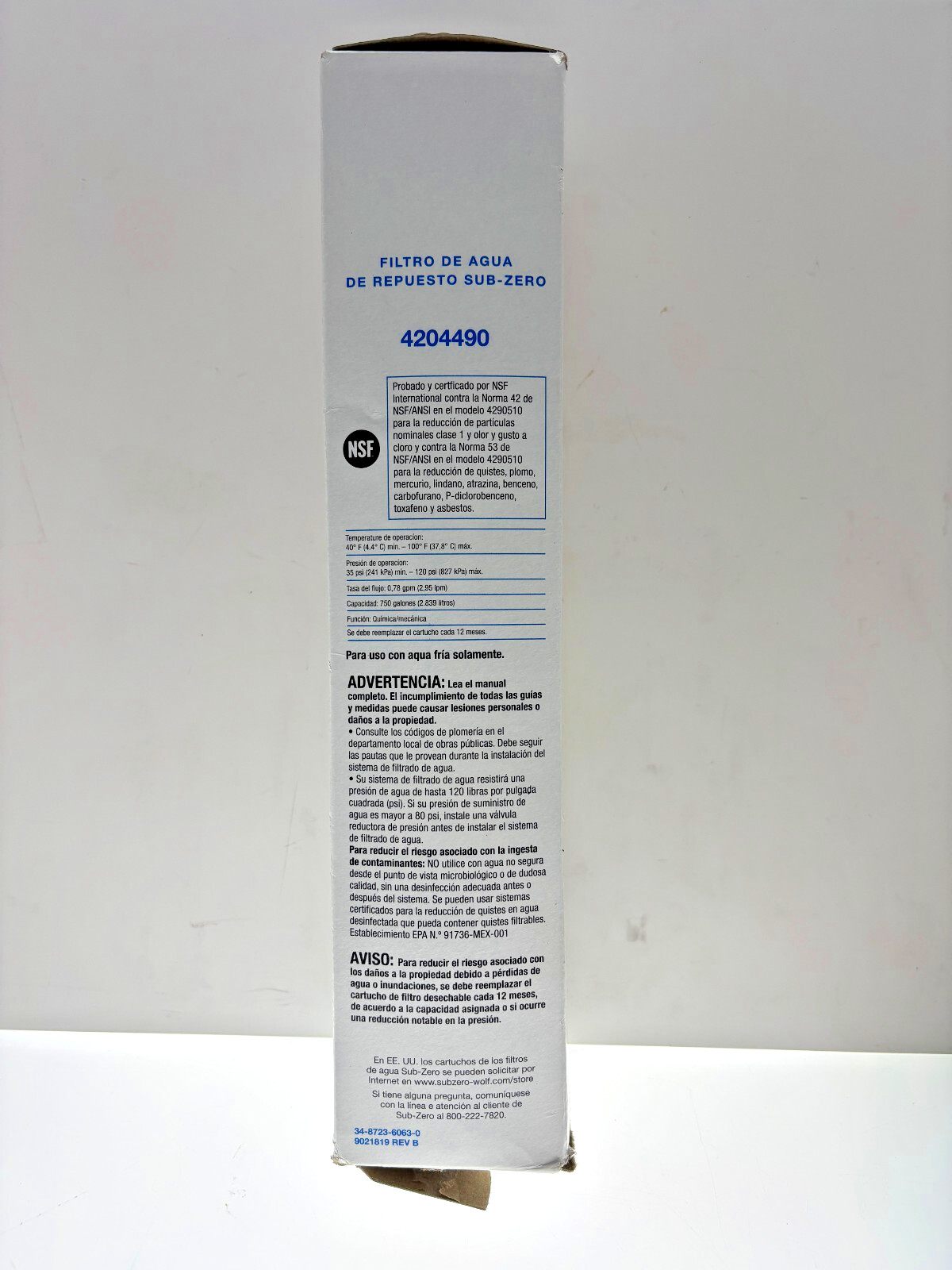 Sub-Zero 4204490 Refrigerator Water Filter