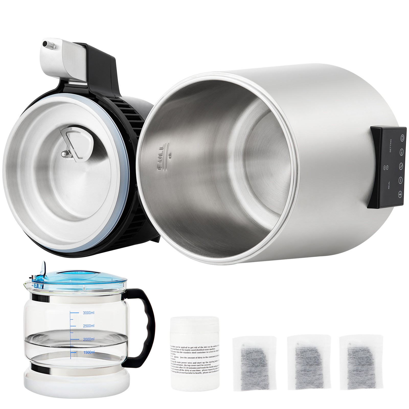 Uimoso 4L Water Distiller with Timing and Dual-Temperature Control, Silver