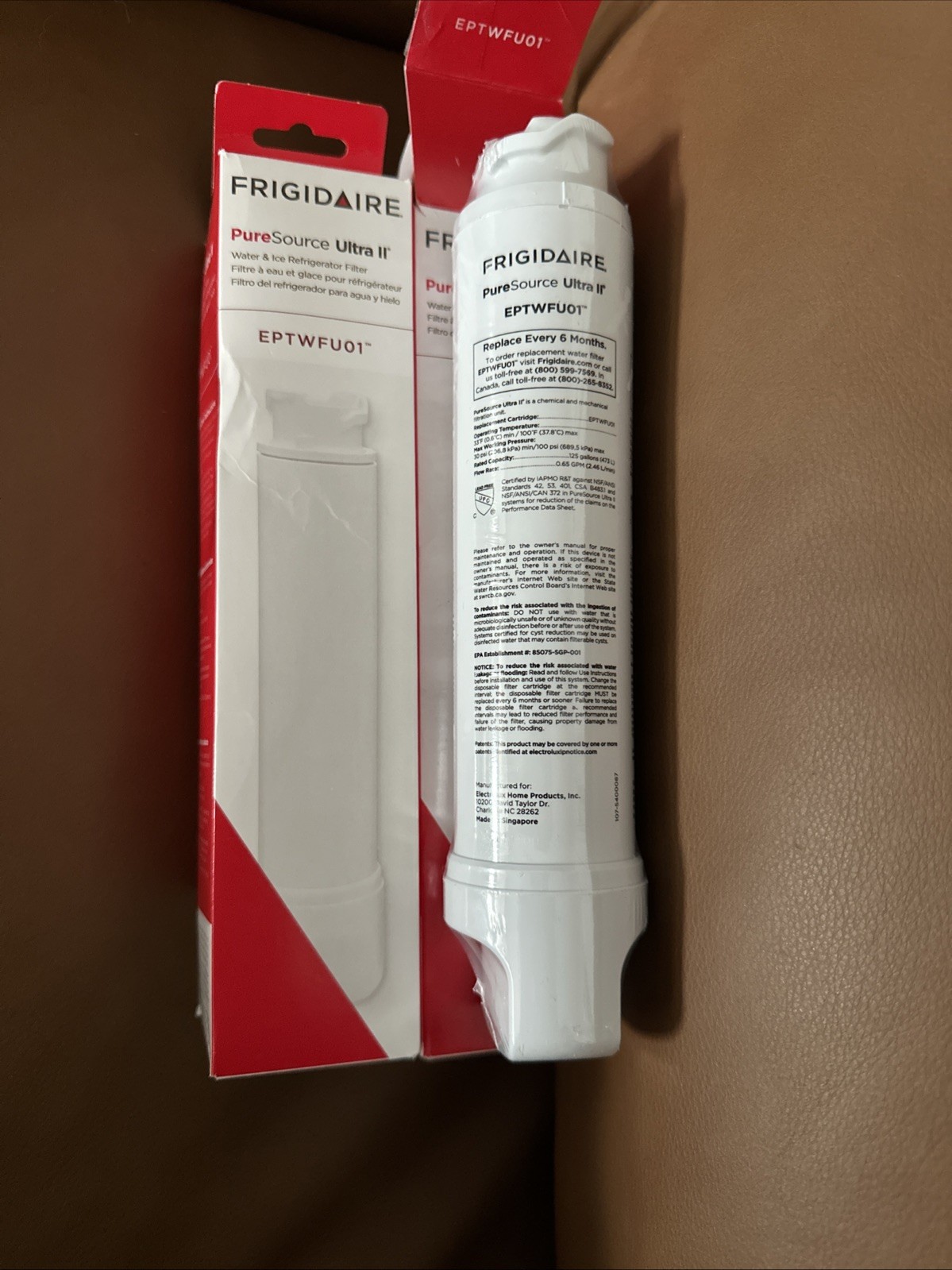 2 – Genuine Frigidaire EPTWFU01 Pure Source Ultra II Water Fridge Filter Sealed