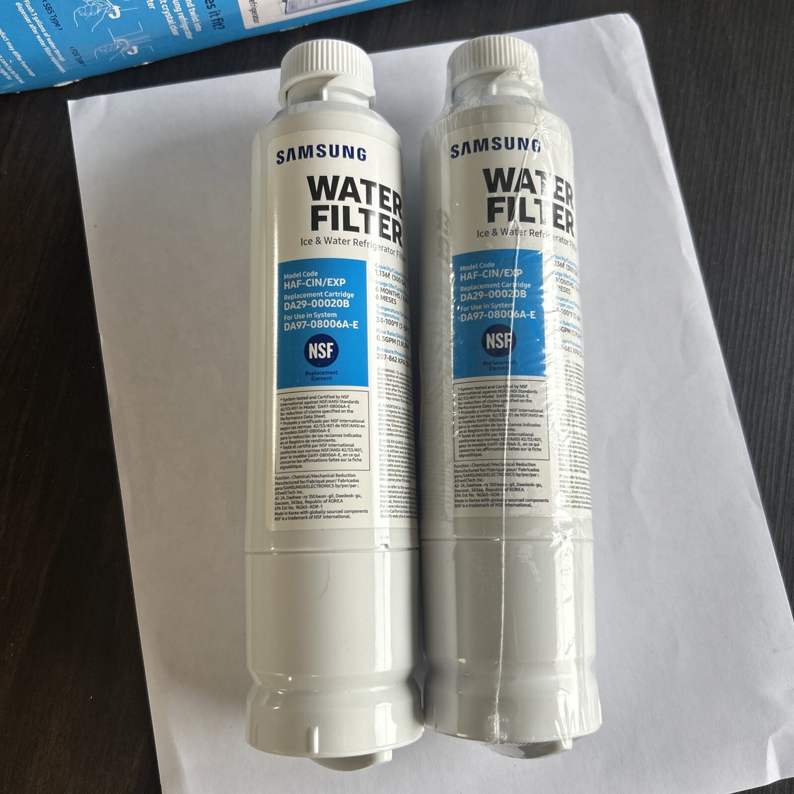 SAMSUNG Genuine Filters for Refrigerator Water and Ice, 2 Pack Box Damage *READ