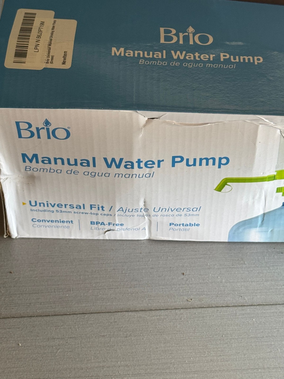 Brio Manual Water Pump Universal Fit 3 5-Gallon Bottles PU100LG Green BPA Free