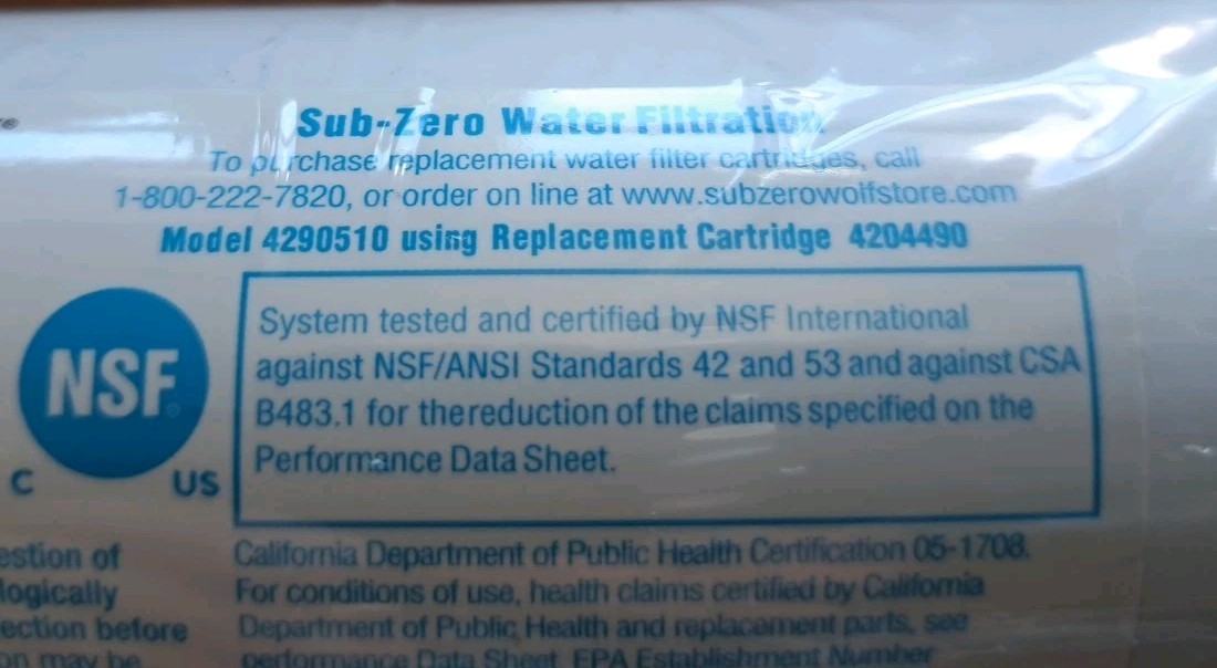 New Sub Zero Water Filter # 4204490 Factory Sealed