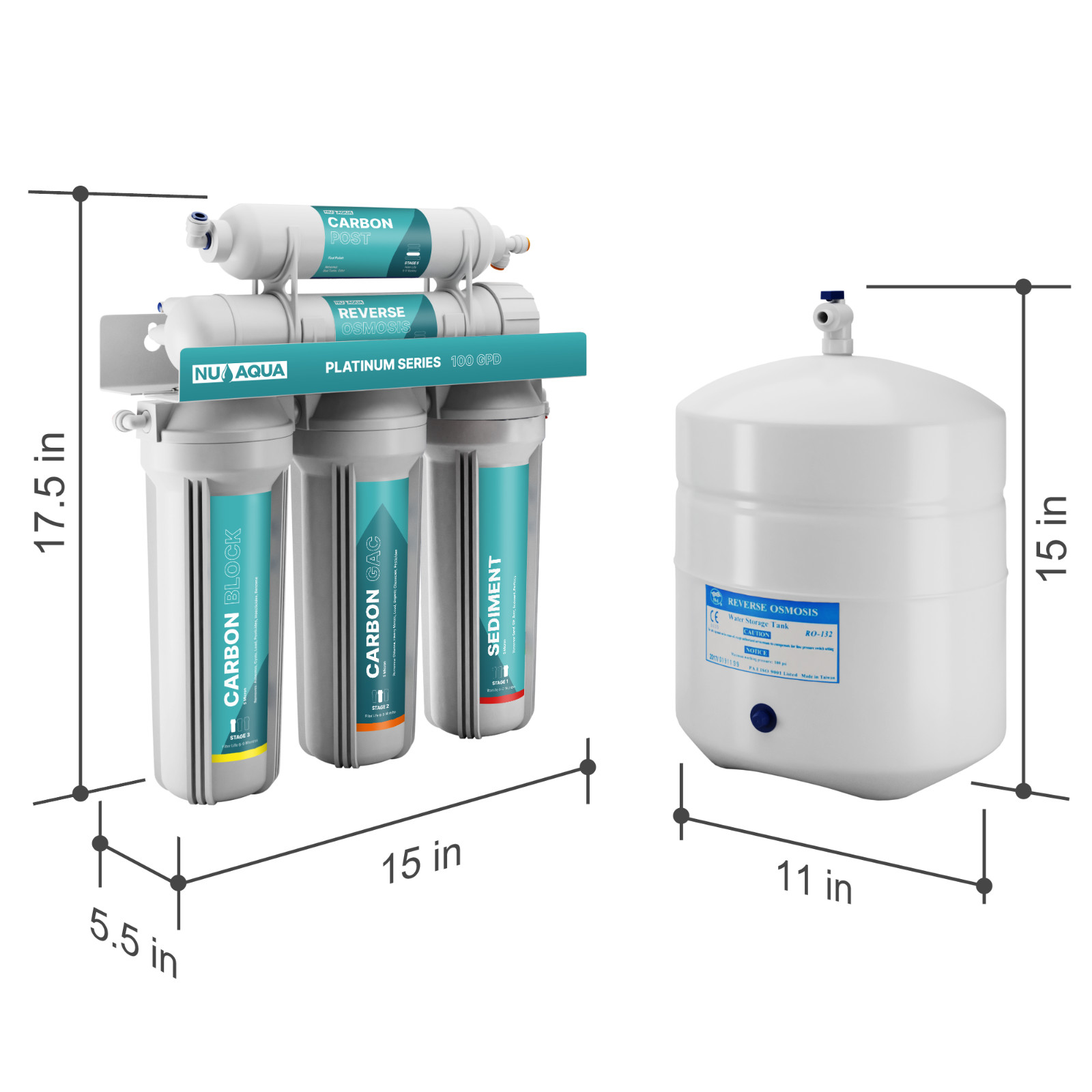 NU Aqua 100GPD Under Sink Reverse Osmosis Water Filter System – 120 Day Trial