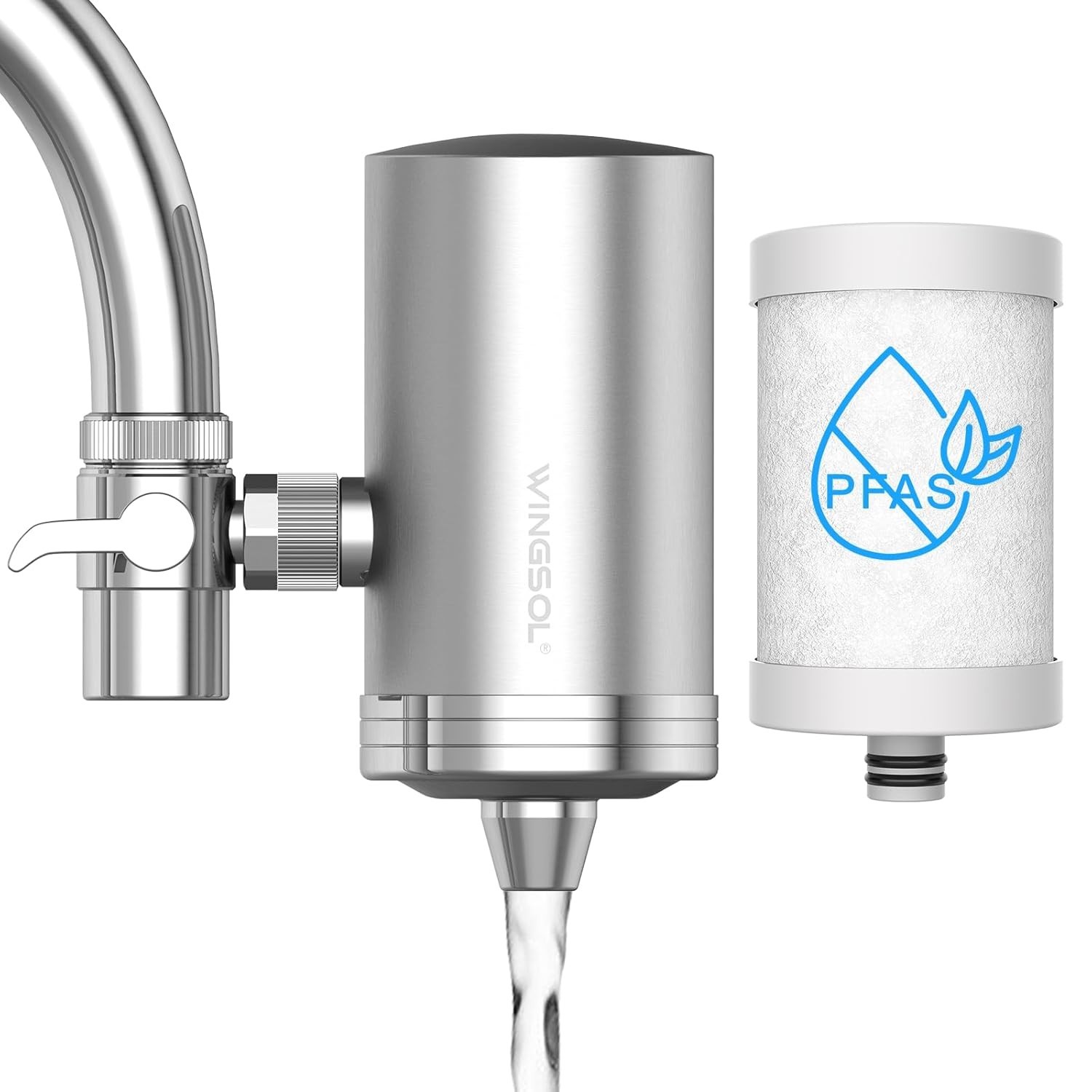 Stainless Steel Water Filter for Sink Faucet, NSF/ANSI 42, 360° Rotating Tap …