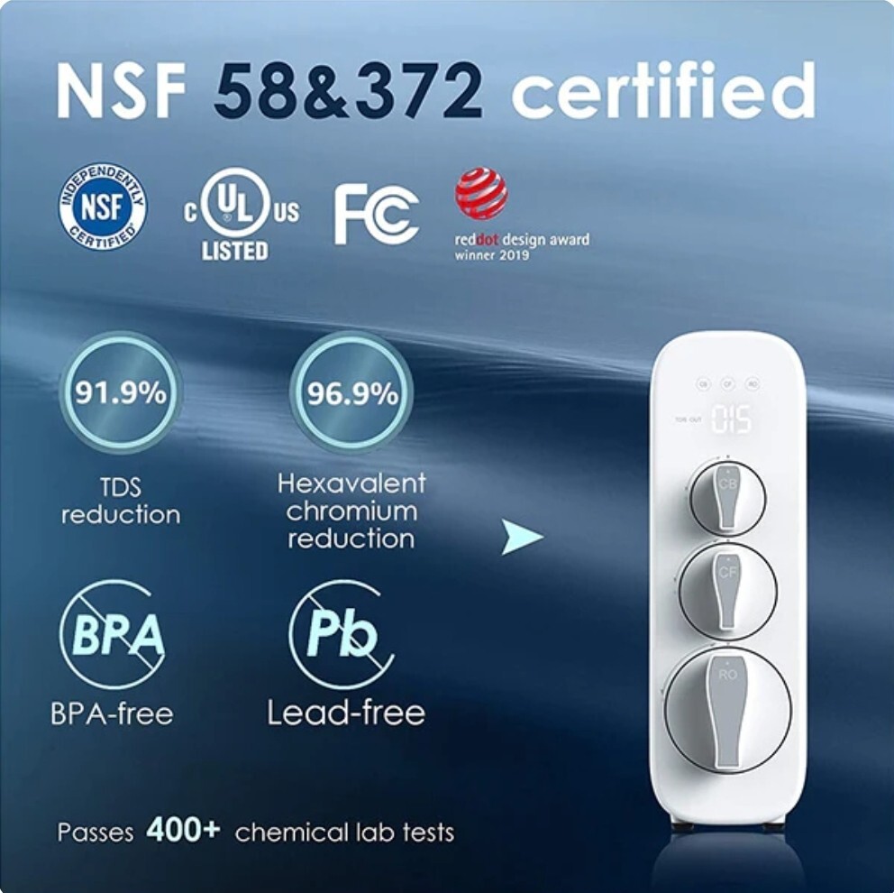 WATERDROP G3 Undersink Reverse OSMOSIS System NSF Certified Smart LED Faucet NEW