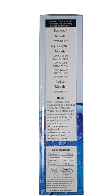 Best Choice BCF13 Fits Daewoo DW2042FR-09 Refrigerator Water Filter 4 Pack
