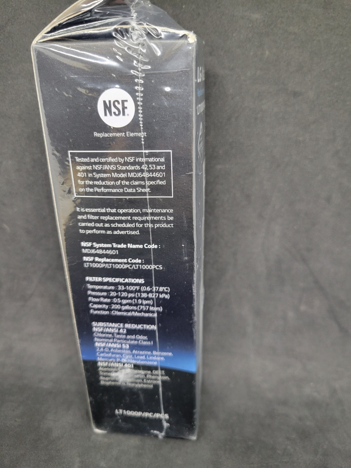 LG LT1000P 6 Month 200 Gallon Capacity Replacement Refrigerator Water Filter NEW