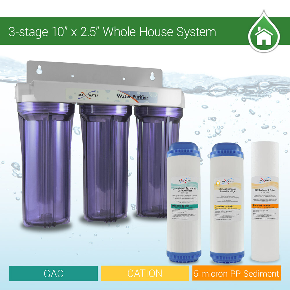 3 Stage 10″ Whole house water Softening Filter, softener, reduce remove hardness