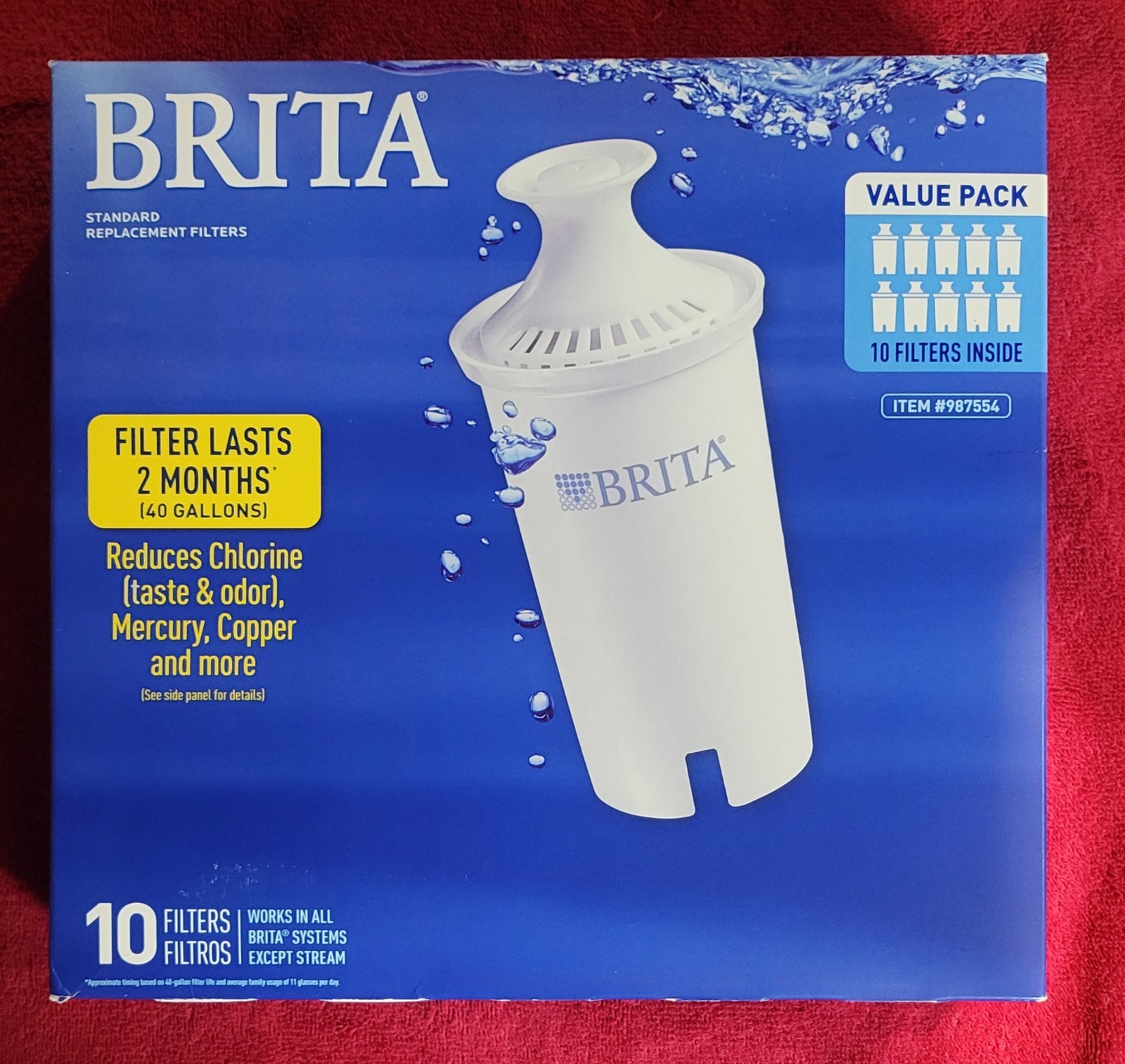Brita 987554 10 Pack Pitcher Replacement Filters