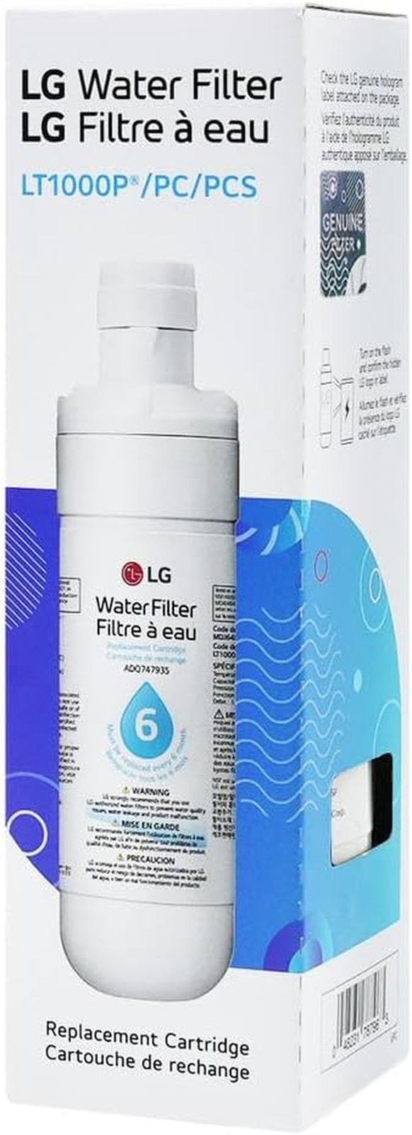 LG LT1000P Water Filter Genuine Refrigerator 200 Gallon NSF42 NSF53 NSF401