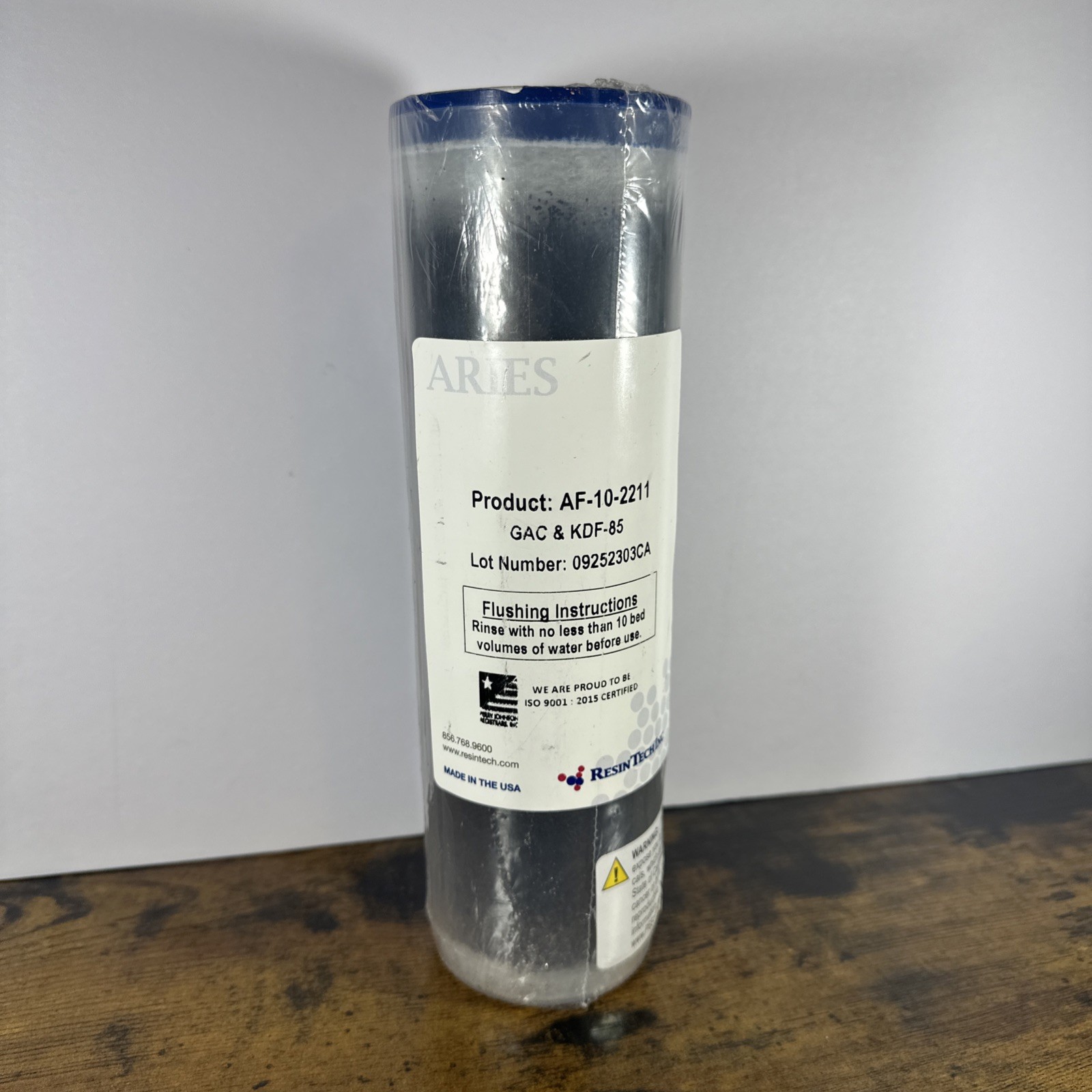 Aries GAC/KDF-85 (1lb) Filter Cartridge 10″ ( AF-10-2211 ) 2.5″x10″Clear