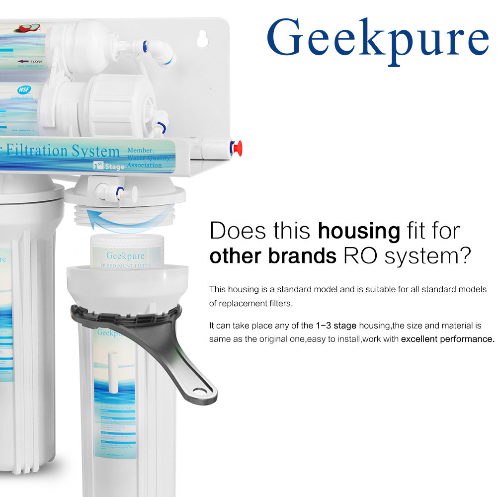 Geekpure 10″ Universal Reverse Osmosis Filter Housing for RO System 1/4″ Port