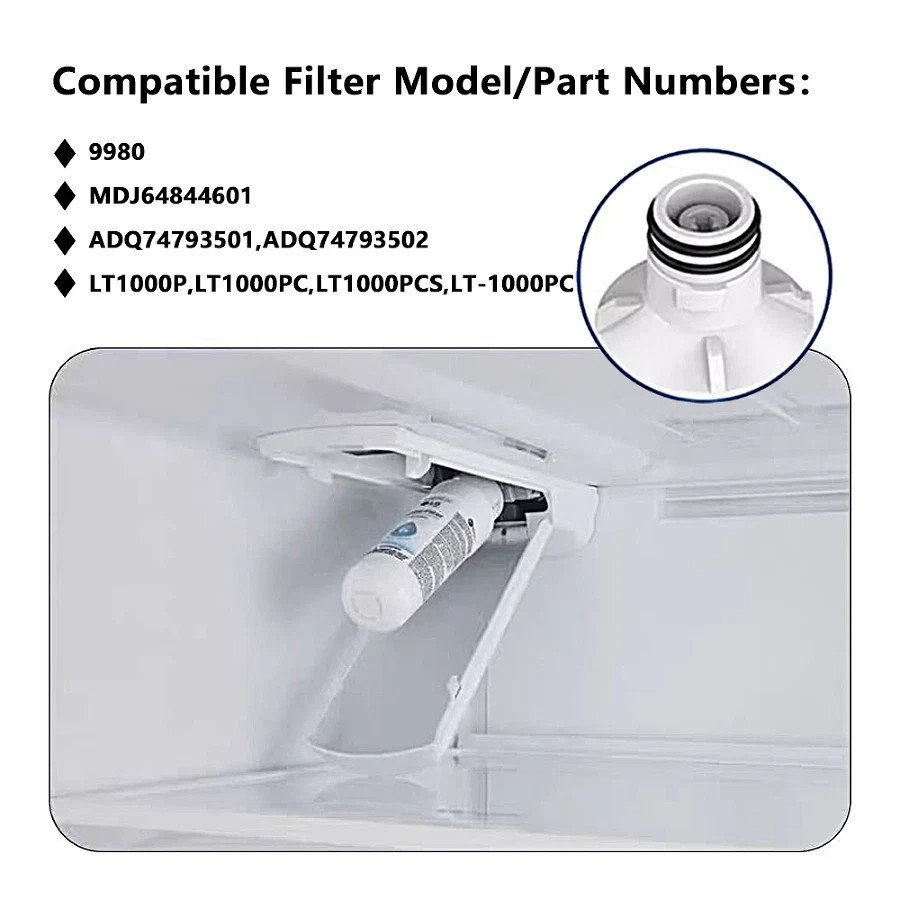 LG LT1000P Replacement Refrigerator Refresh Ice Water Filter ADQ747935 US