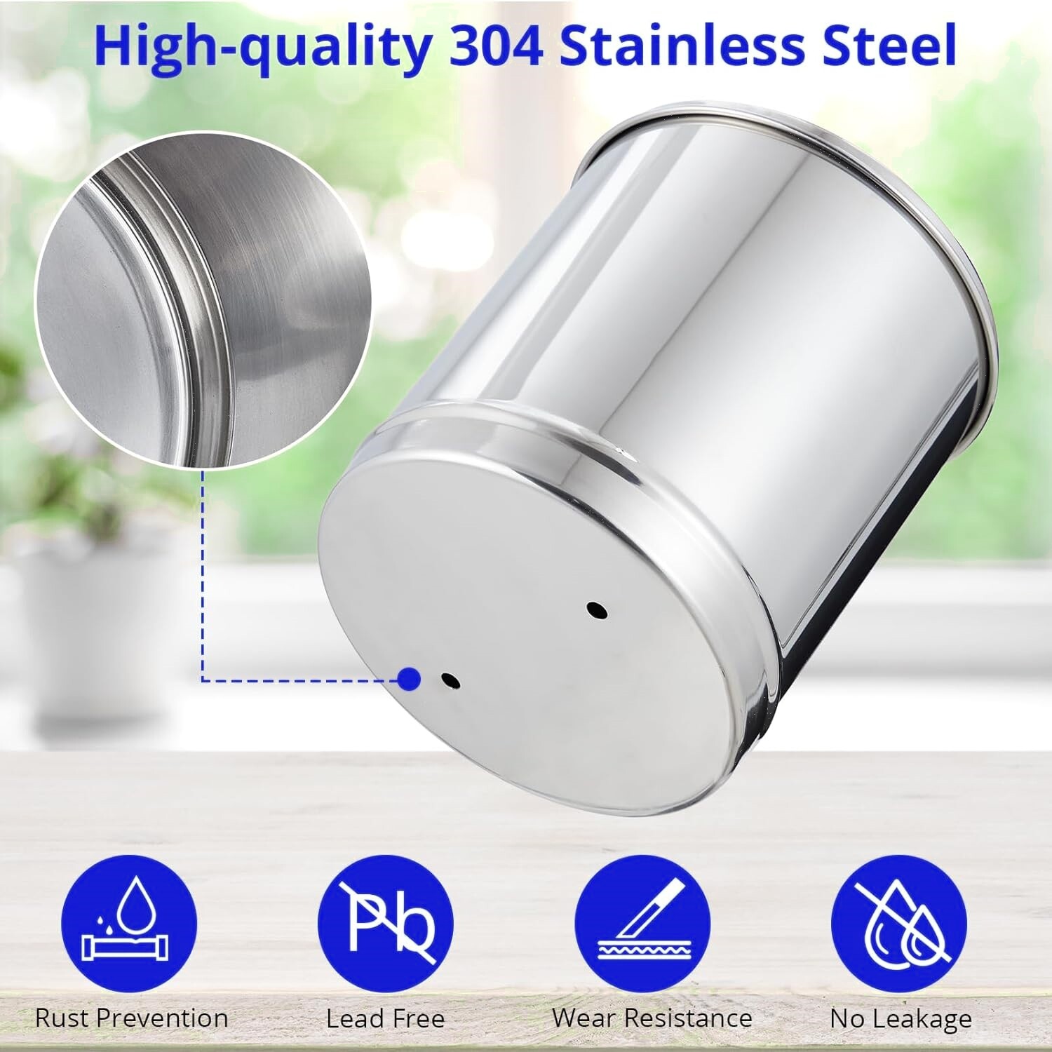 2.25G Gravity-fed Water Filter System Stainless Steel Countertop w/ Carbon Filte