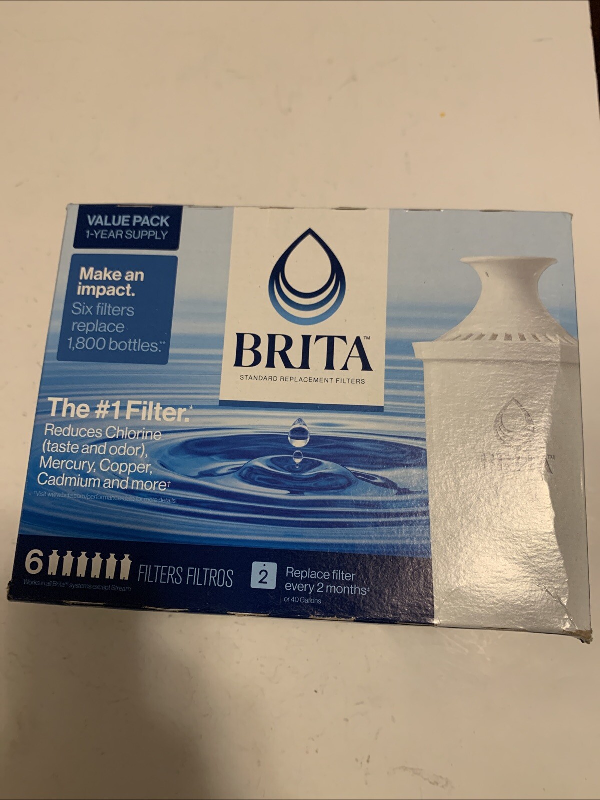Brita 6-PK STANDARD REPLACEMENT FILTER | PITCHERS & DISPENSERS Water Filtration