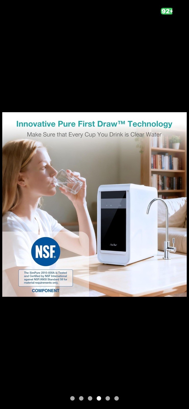 New. SimPure Q3-600T 600GPD 8-Stage Tankless RO System