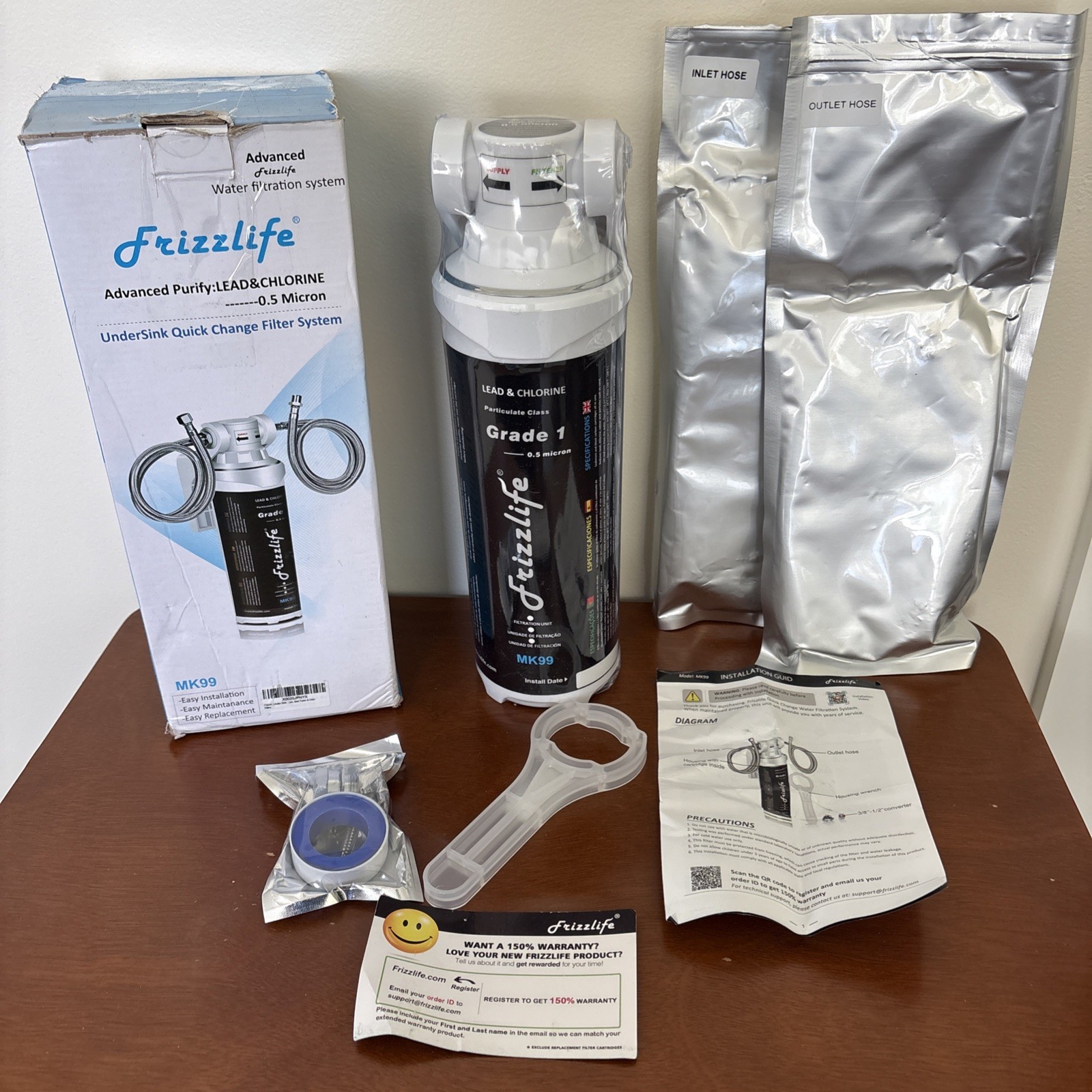 Frizzlife Undersink Quick Change Filter System MK99 NSF/ANSI 42&53 Water Filtrat