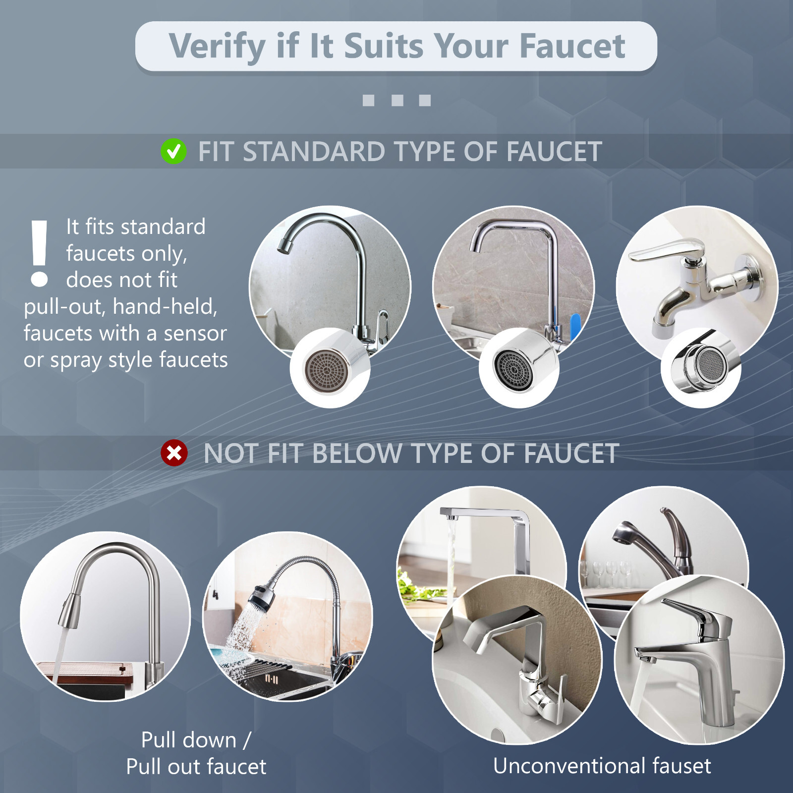 Water Filter for Standard Faucets, Reduce Particles, Chlorine & Bad Taste