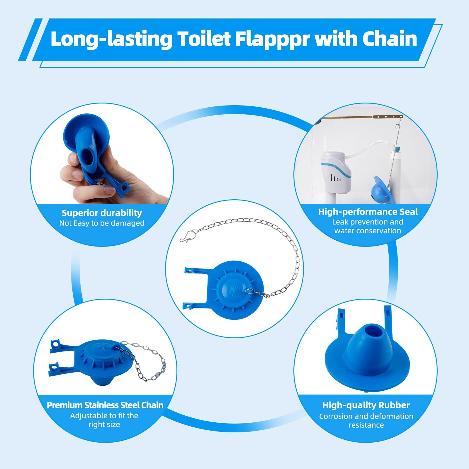 Universal 2-Inch Toilet Flappers Replacement Compatible with Gerber Toto Kohl…