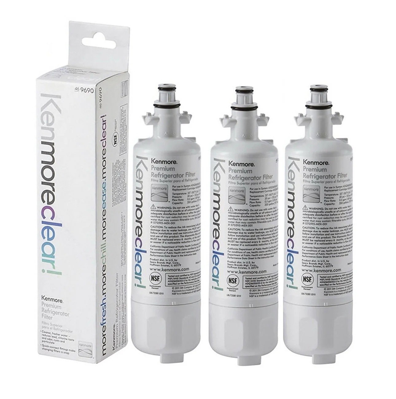 3pack KenmoreClear 9690 refrigerator water filter Fit for lt-700p( usa shipping)