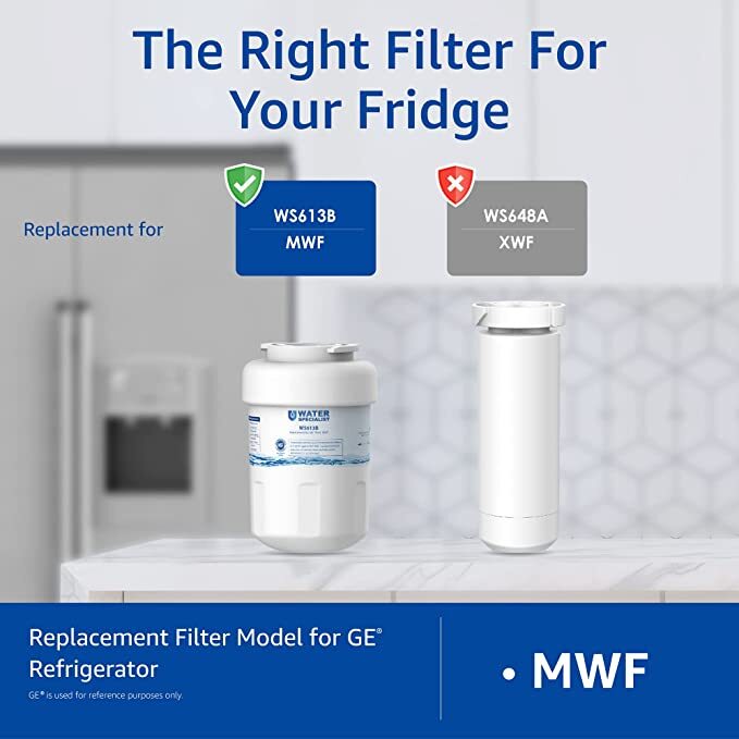 Waterspecialist Refrigerator Water Filter Replacement for GE® MWFP, MWFA,GWF(2)