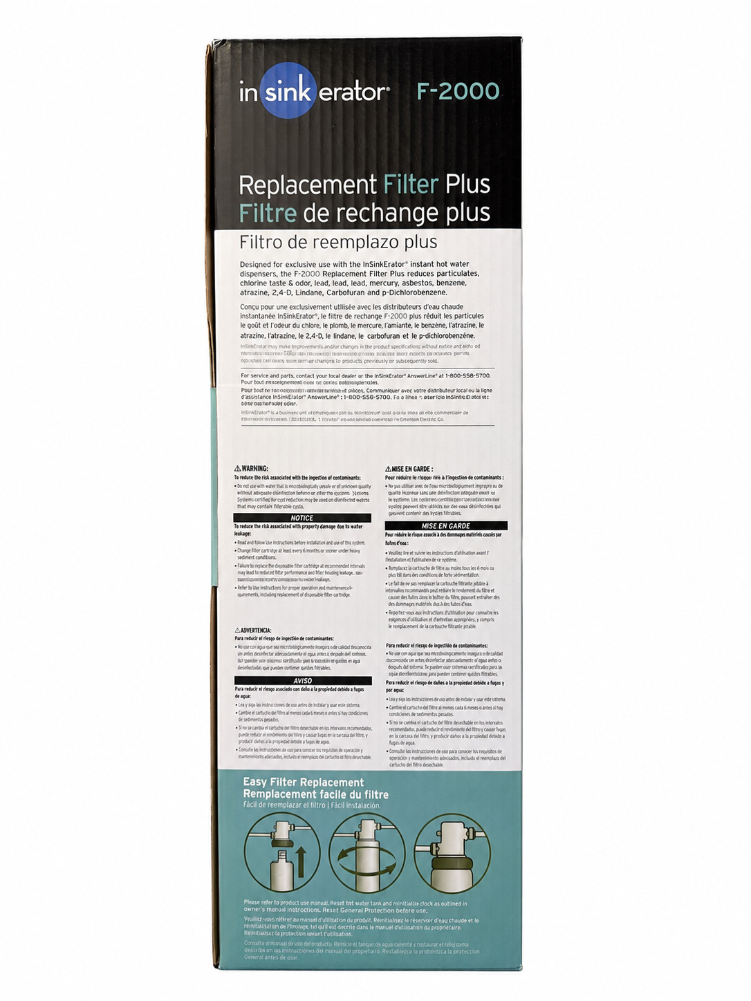 Insinkerator F-2000 Instant Hot Water Dispenser Filter Replacement Filter Plus