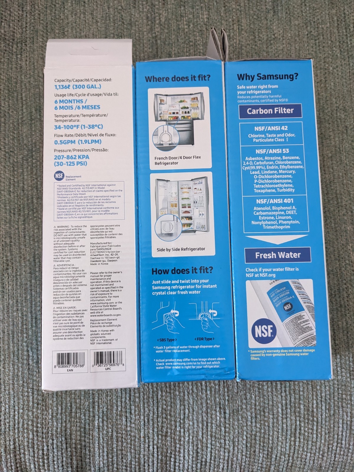 Lot Of 3 Genuine Samsung DA29-00020B HAF-CIN/EXP fridge water filter