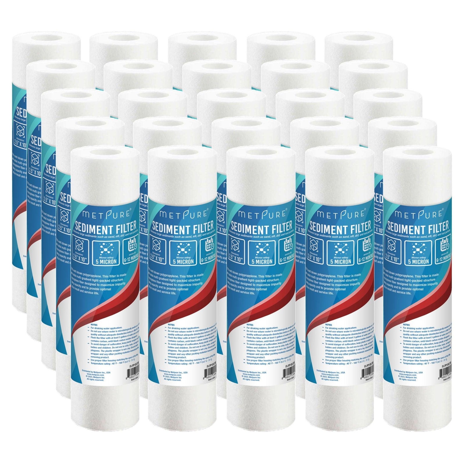 1 to 50 PACK 10″ x 2.5″ PP Sediment Water Filter Cartridges 5 Micron