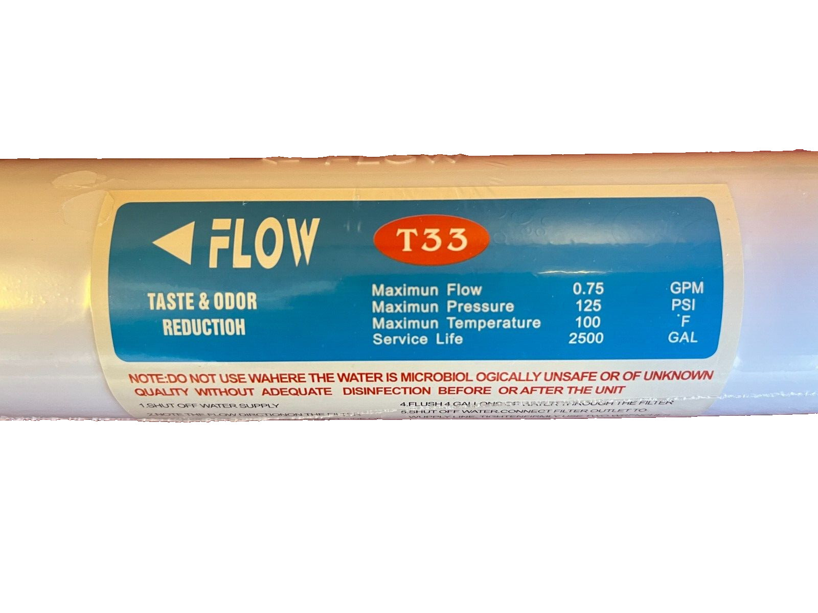 25 Pack T33 Reverse Osmosis Post Inline Carbon Filter 1/4″ threaded