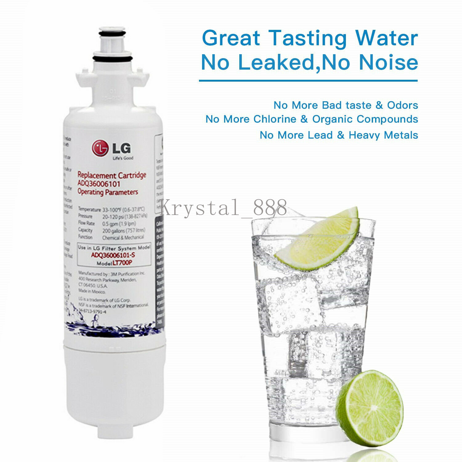 3 PACK!!! LT700P Water Filter Fit LG LT700P ADQ36006101 Kenmore 9690 46-9690