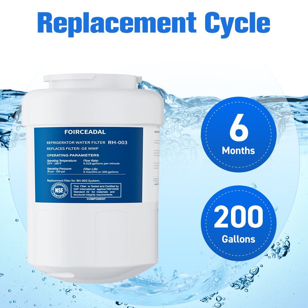 2-6x For GE MWF 46-9991 MWFP BSS25JFRJWW Smartwater Fridge Water Filter Replace
