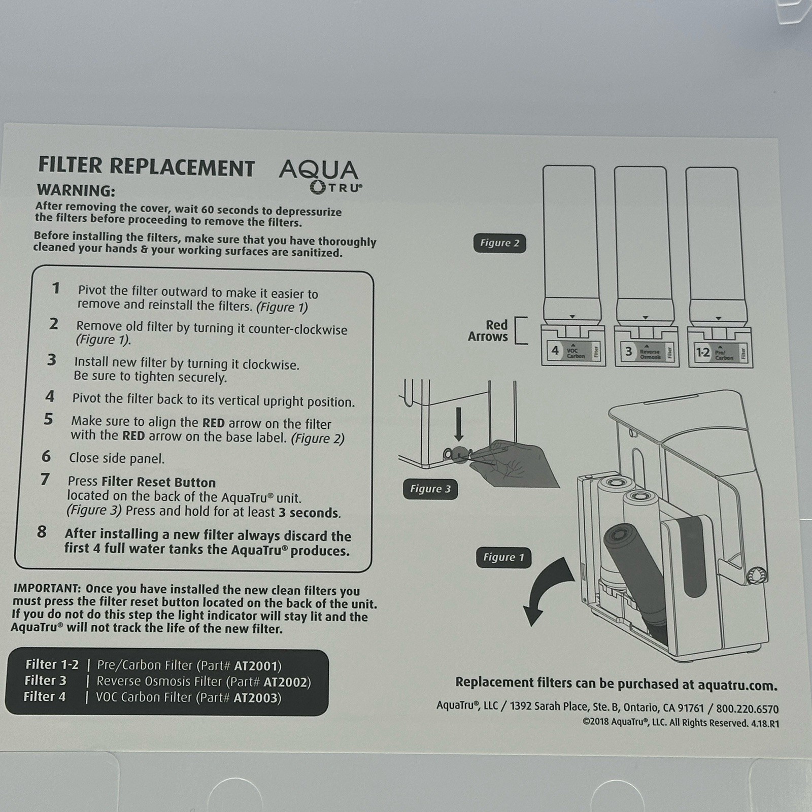 AquaTru AT2020 Filter Cover Panel OEM Replacement Part for Countertop System