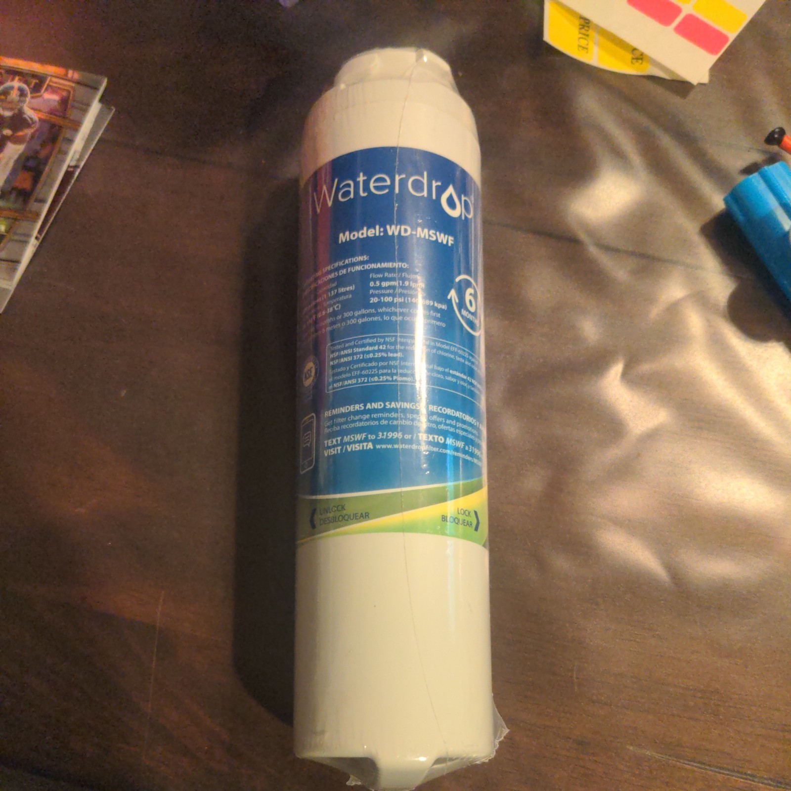 WATERDROP REPLACEMENT WATER FILTER WD-MSWF GE Refrigerator