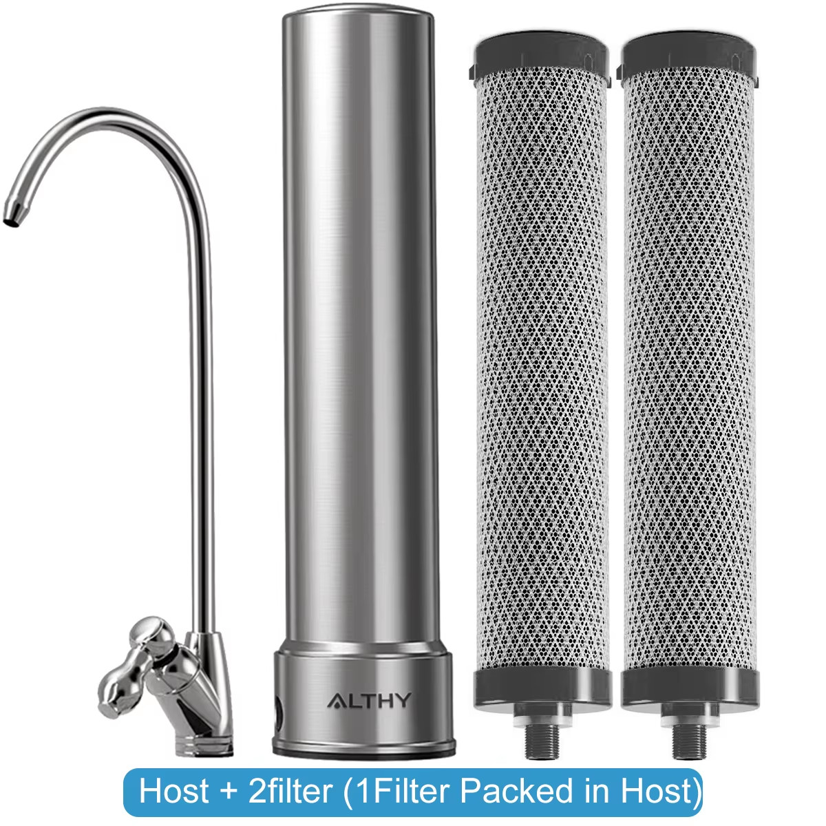 U200PRO Kitchen under Sink Drinking Water Filter Purifier 5 in 1, Stainless Stee