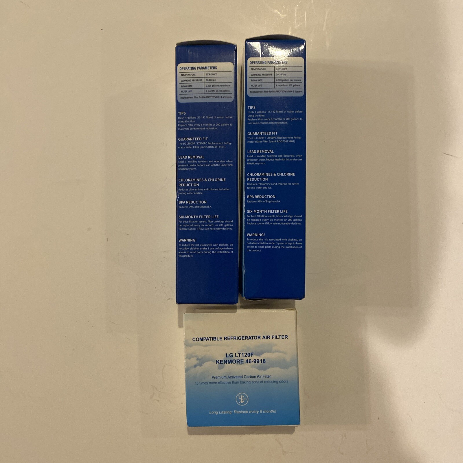 2 Marriotto MR14 Water Filter & LT120F Air Filter for LG Refrigerators