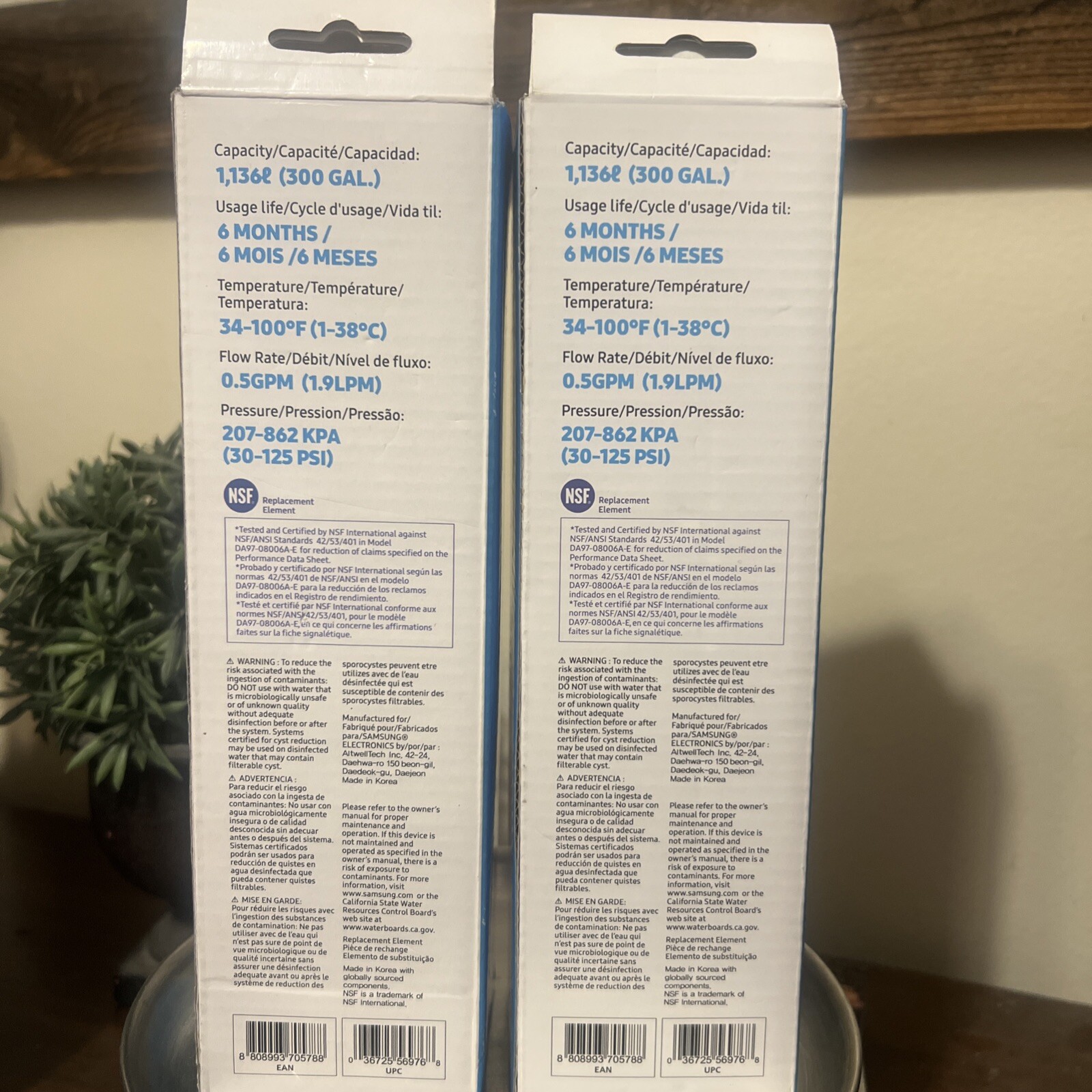 2 PACK Genuine Samsung DA29-00020B HAF-CIN/EXP Refrigerator Water Filter (New)