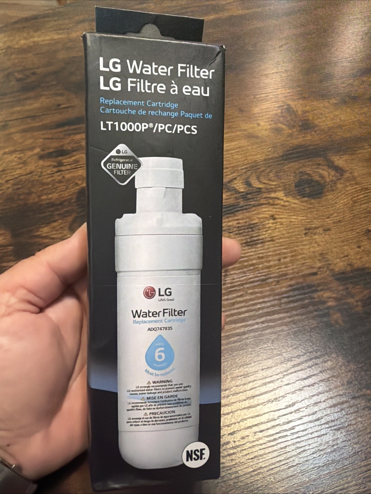 Genuine LG Water Filter Replacement Cartridge LT1000P/PC/PCS – New/ Sealed