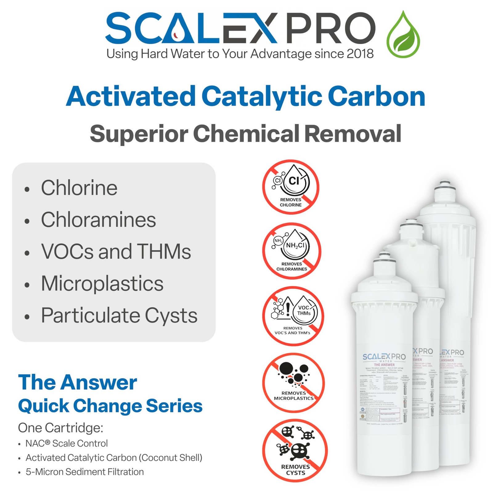 The Answer 10in Hard Water Scale Prevention Filter – Salt-Free NAC Technology…