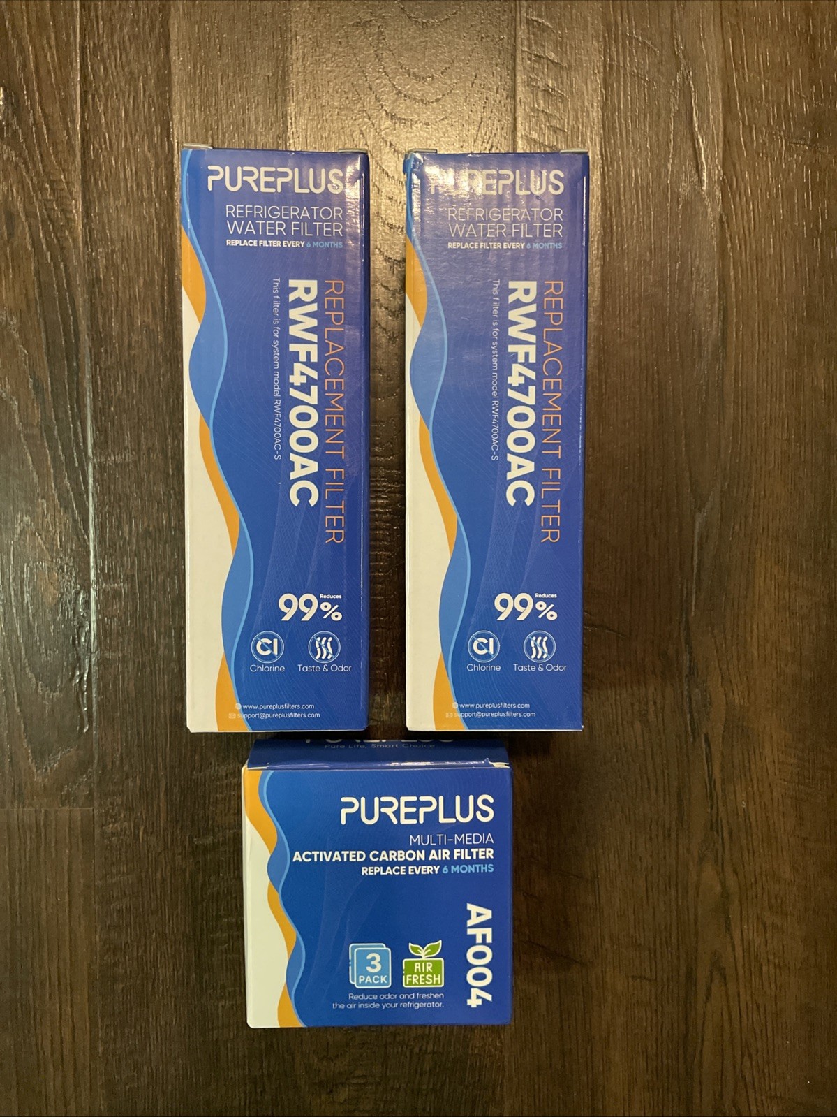 PUREPLUS RWF4700AC Replacement Refrigerator Water Filters x 2 Plus AF004(2 Pack)
