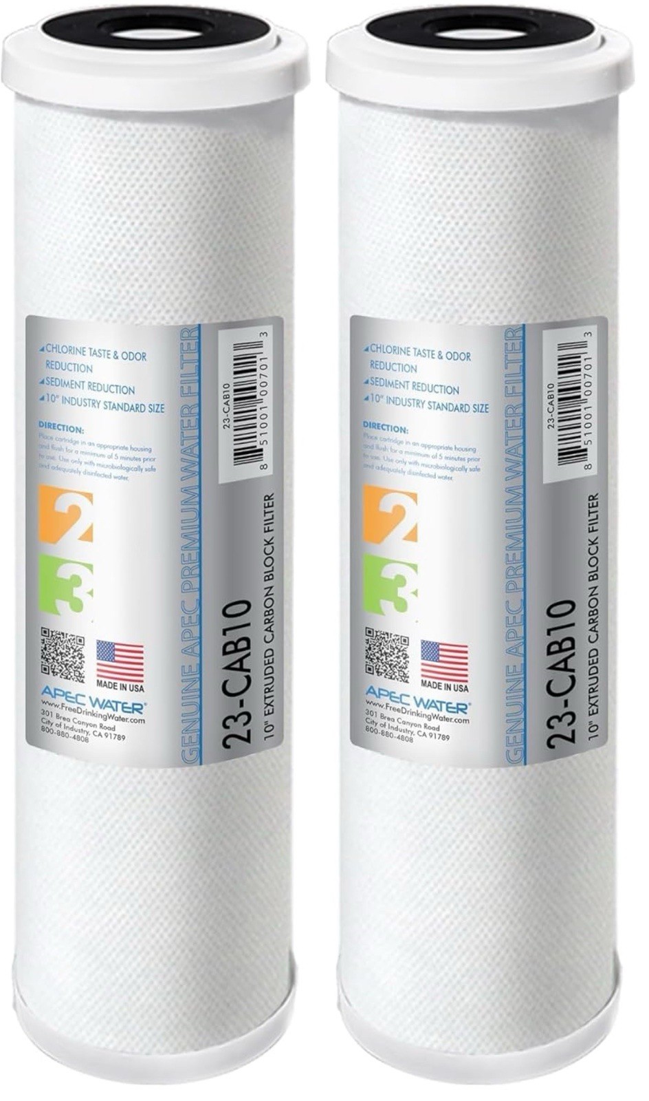 Apec Water 23-CAB10 Carbon Block 10×2.5 Inch Water Filter For Reverse Osmosis