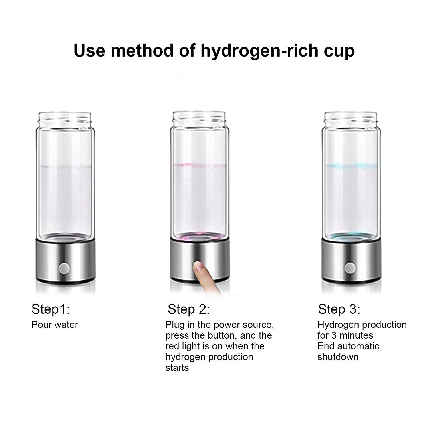 Hydrogen Rich Generator Water Cup Alkaline Ionizer Maker Bottle Anti-Oxidation