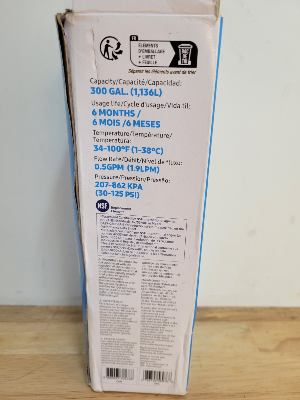 SAMSUNG Genuine Filter for Refrigerator Water and Ice, HAF-CIN/EXP, 1 Pack