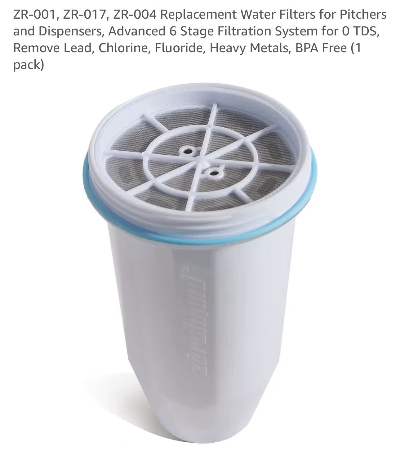 ZR-001, ZR-017, ZR-004 Replacement Water Filters for Pitchers and Dispensers