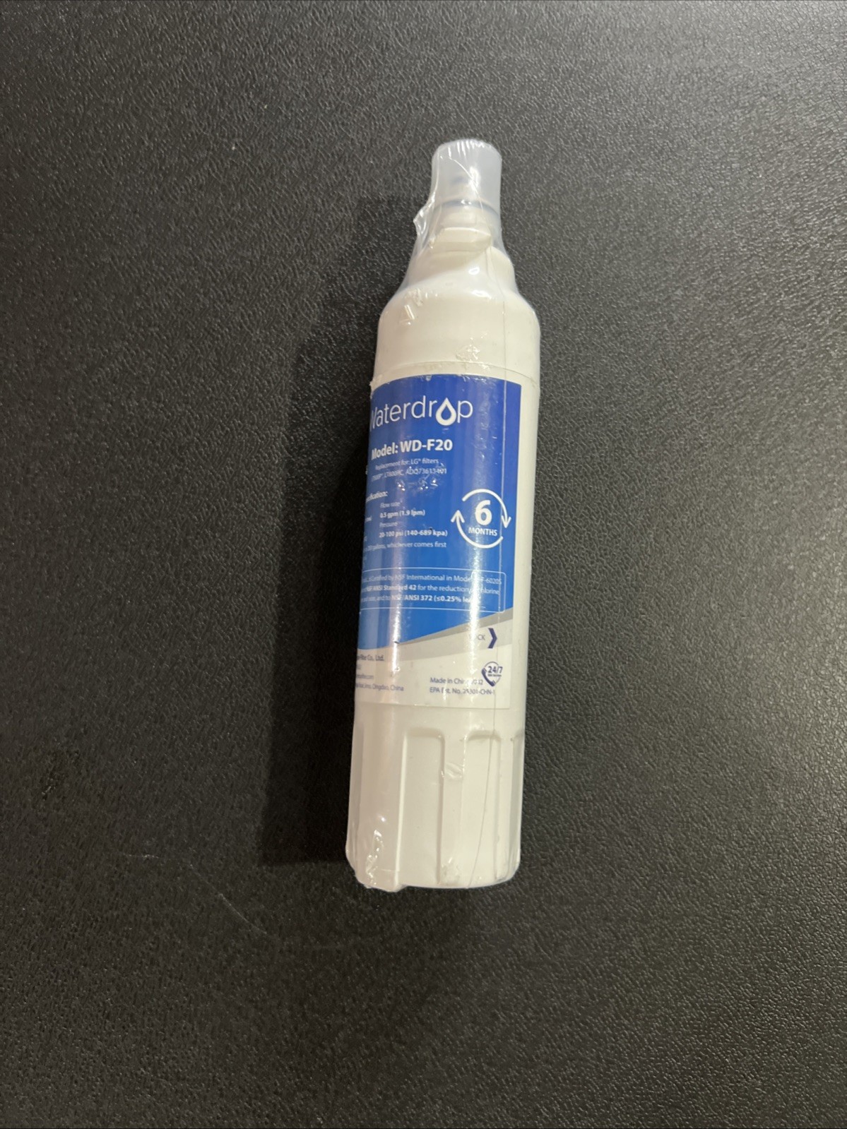 WaterDrop WD-F20 LG Refrigerator Water Filter for LT800P LT800PC ADQ73613401
